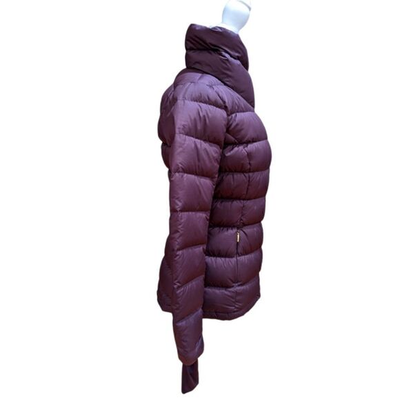 Athleta Women's Purple DownAbout Asymmetrical Zip Quilted Puffer Jacket Size XS - Picture 3 of 10